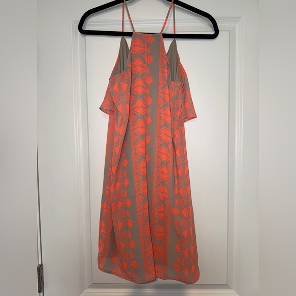 Charlotte Russe Orange Patterned Midi Dress sz Med - Picture 2 of 6